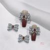 Princess Rhinestone Bow Nail Art Stickers - Colorful Crystal Pendant Accessories