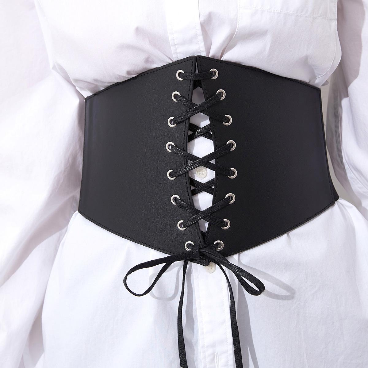 

Новые женские широкие галстуки Эластичная талия Прикрытие Цветы Мода Большой размер Пояс