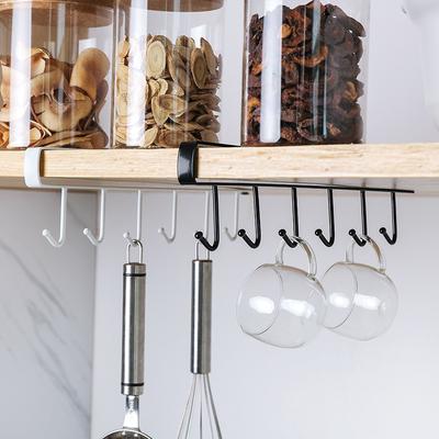 Cucina Ferro Gancio Senza Chiodi Senza Cuciture Scaffale Portaoggetti per Armadietto Multifunzionale Scaffale Portaoggetti con Ganci a Fila per Armadio