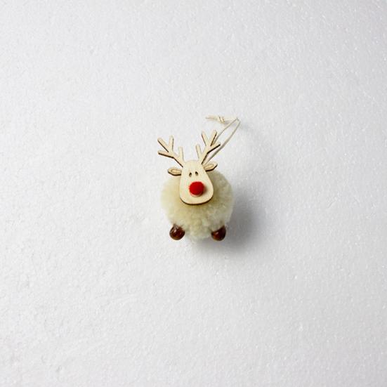 Pwichdn Cute Felt Wooden Elk Christmas Tree Hanging Pendant Craft Ornament Home Decor