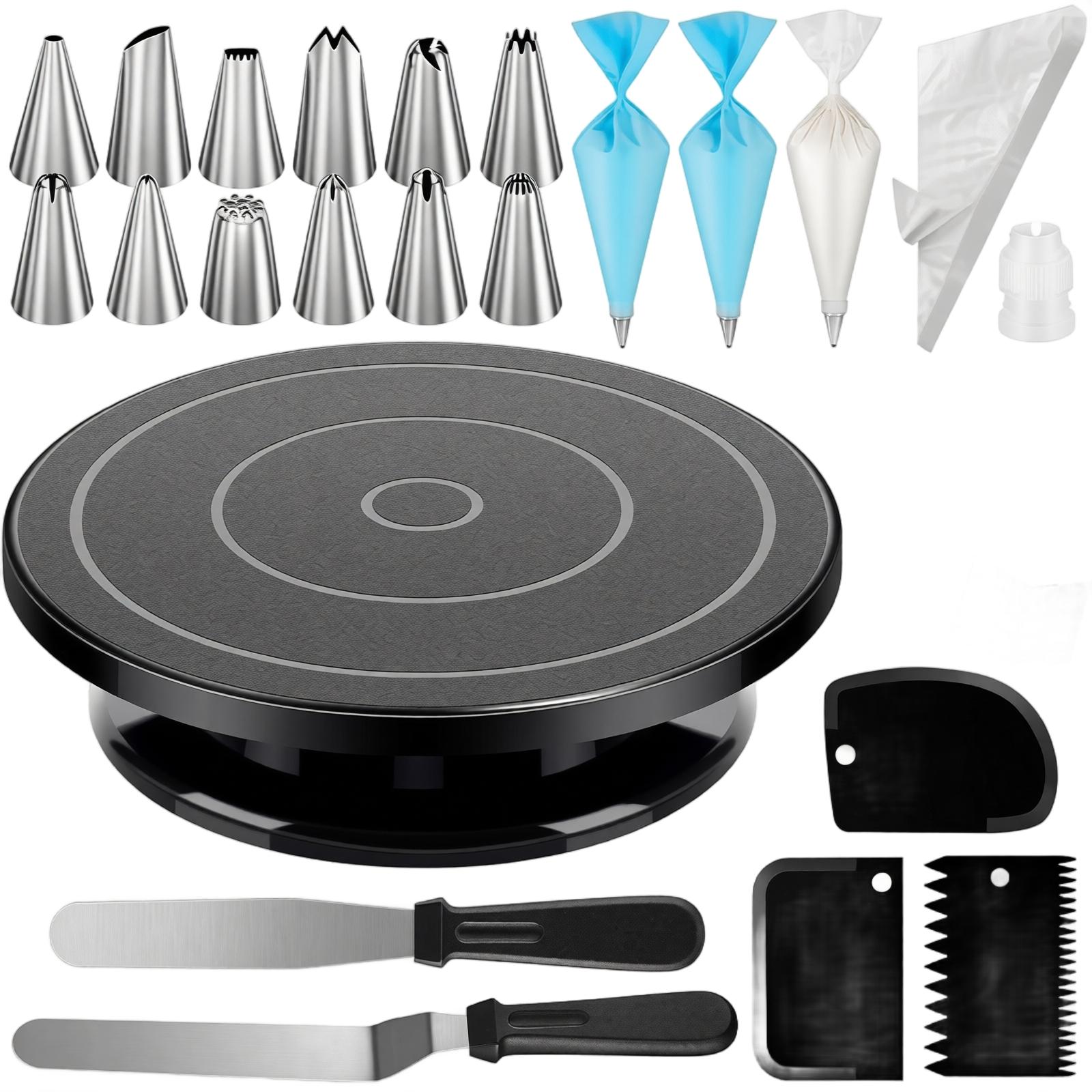 71 Piece Cake Decorating Set Includes Turntable Icing Spatulas Piping Bags Nozzles Scrapers and Tools for Baking and Cake Decorating чёрный