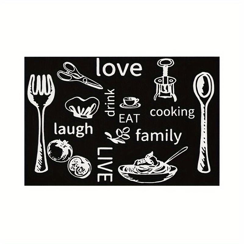 

4Pcs Black and White Knife and Fork Patterned Placemats Linen Anti Slip Easy To Clean Table Mats Kitchen Decoration Placemat 4Pcs-30X45cm(12X18in