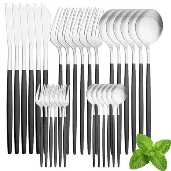 Nordic-style Cutlery Set 30 Pieces Spoon Fork Dish Knife Gold Plate Francfranc Stainless Steel Bento Camp Stylish Hygienic Durable Mirror Finish Safe