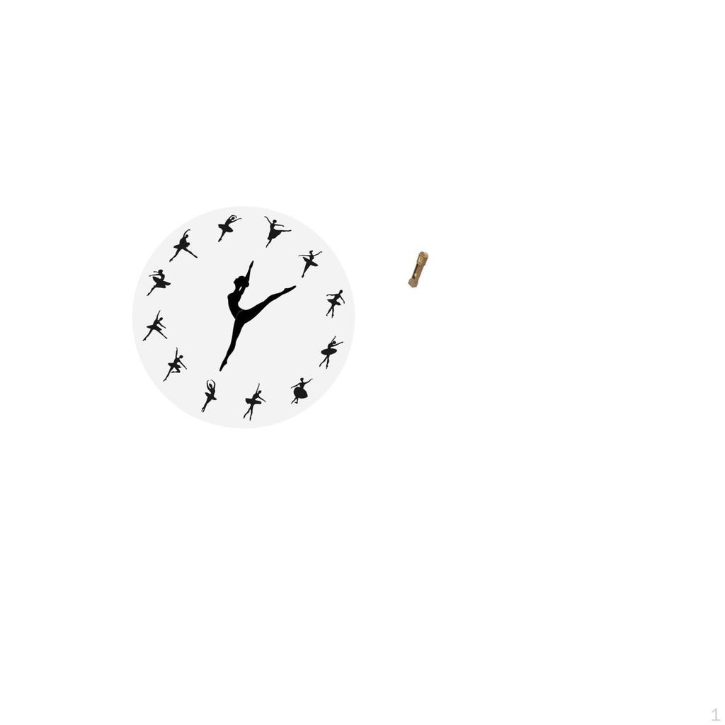 Ballet Dancer Silent Wall Clock with Miniature Grandfather Design Elegant Decorative Timepiece