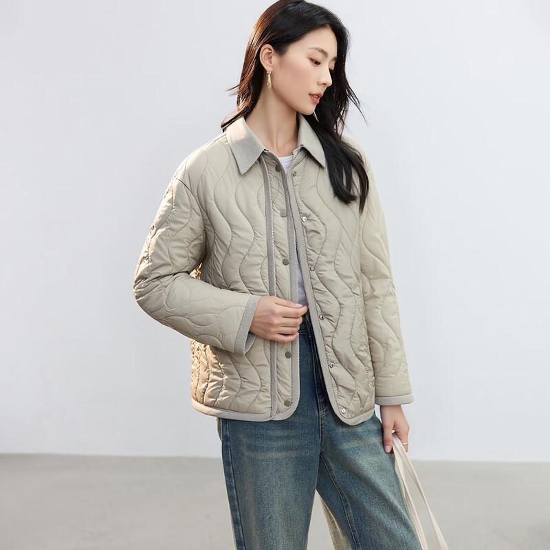 Damen 2-in-1 Abnehmbarer Kragen Gepolsterte Jacke