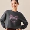 Skechers Sport Alliance Series American Retro Bow Element Logo Print Casual Commuter Comfortable Short Pullover Sweatshirt L325W065-013P