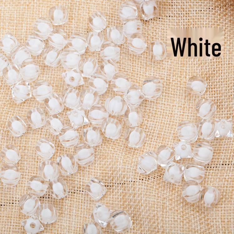 Square Watermelon DIY Beaded Tissue Box: White Jin Acrylic Loose Beads 10mm белый