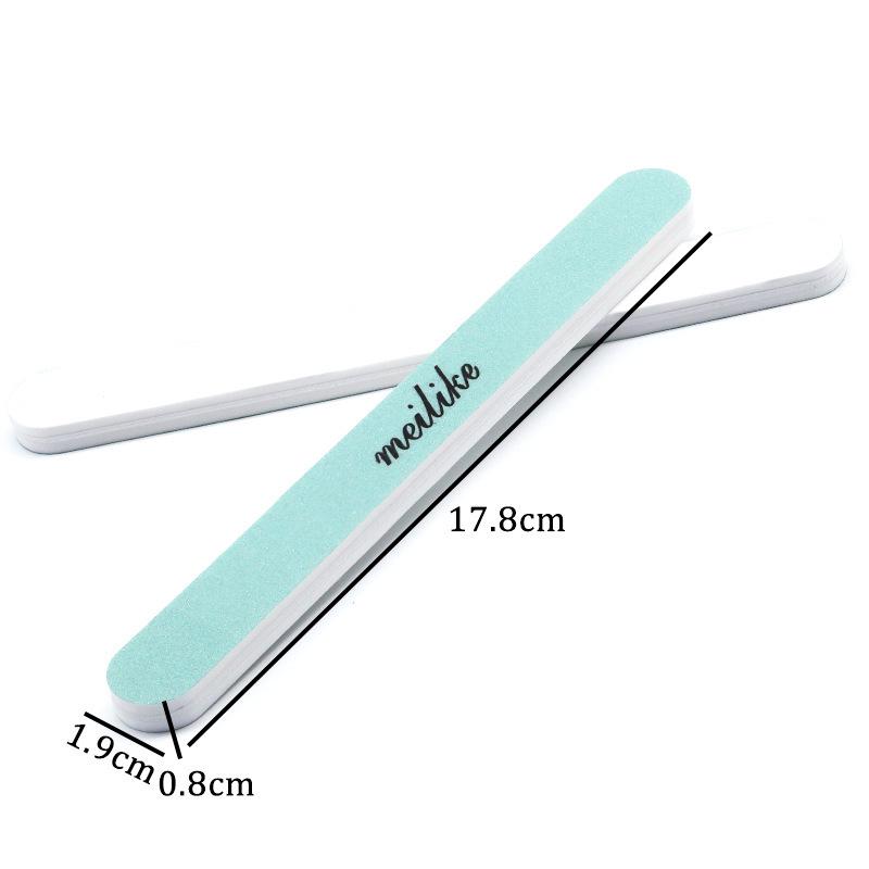Double-Sided Nail Polishing Strip: Super Bright Waxing and Care Tool - Green & White