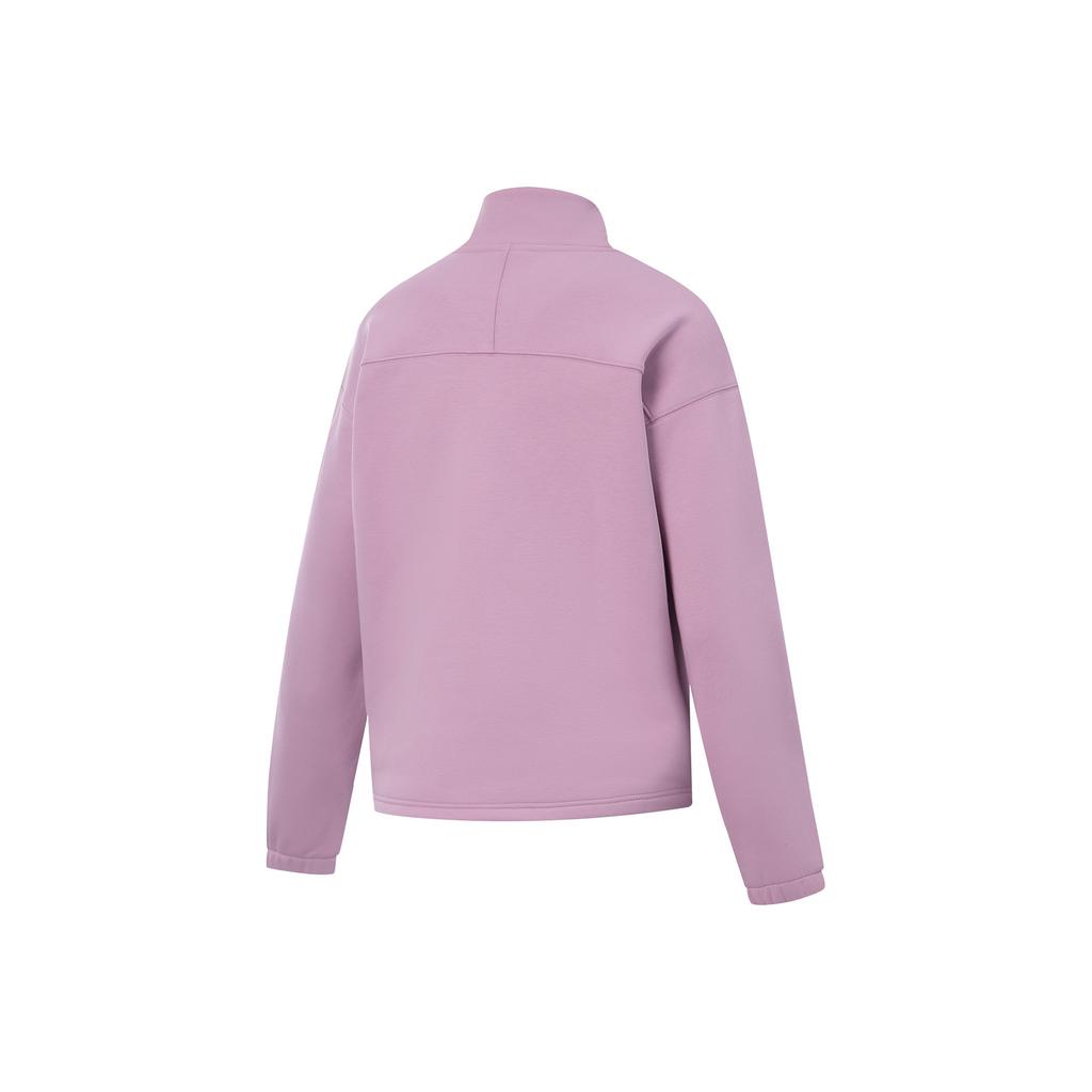 Li Ning Fitness Series Antibakterielles Antistatisches Locker geschnittenes Stehkragen Logo Sweatshirt Damen Sweatshirt AWDVF82-1