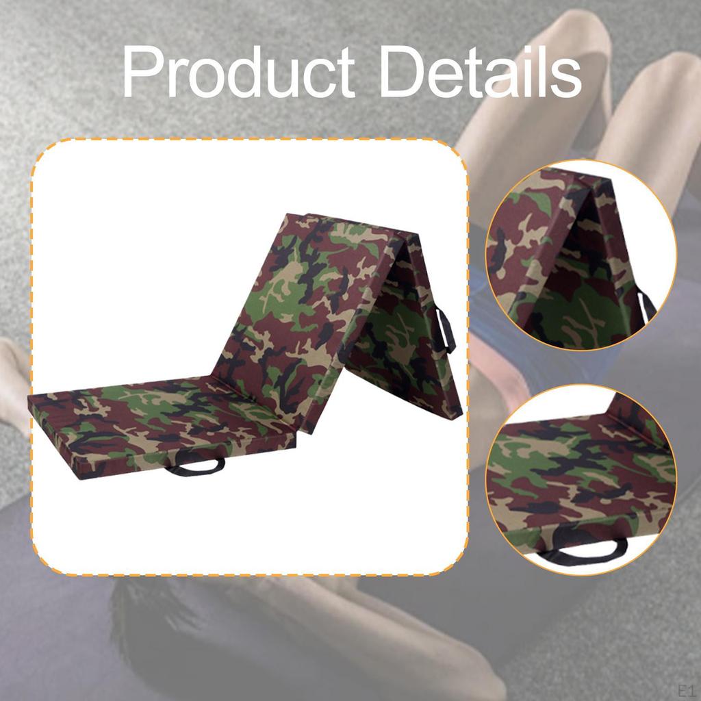 Three Fold Exercise Mat Nonslip Portable Easy To Carry Gymnastics with Handles for Stretching