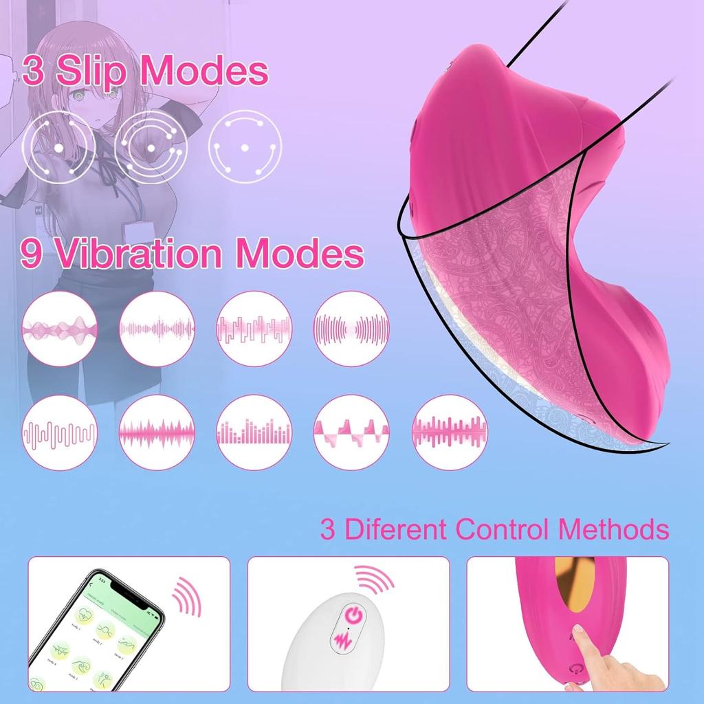 Wearable Butterfly Vibrator Panties for Women APP Remote Control Dual Motor Clitoral Stimulator Sex Toy
