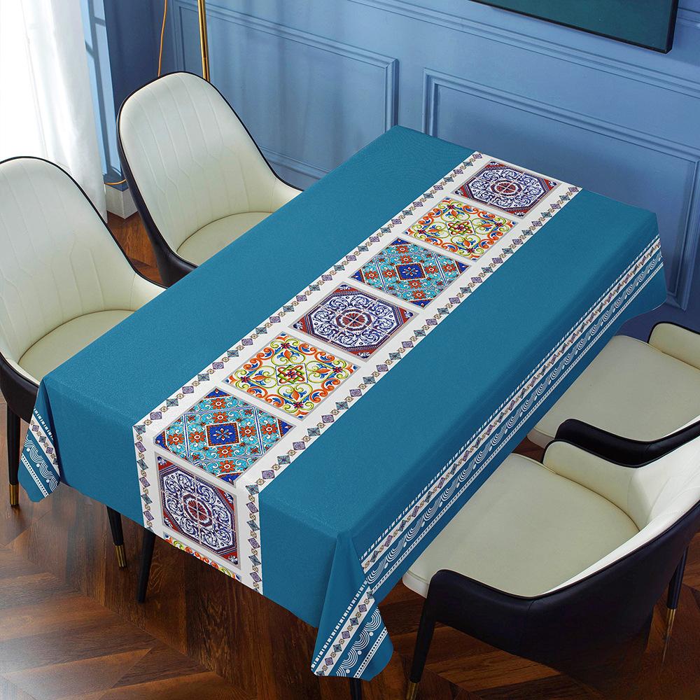 Light Luxury and High-end Home Tablecloth PVC Waterproof and Oil Resistant Rectangular Tea Table Cloth Dining Tablecloth