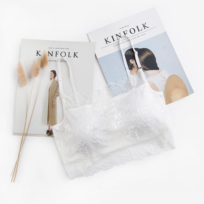 

Шелковый бюстгальтер-камисоль без бретелей с кружевной отделкой и мягкой чашкой XL белый