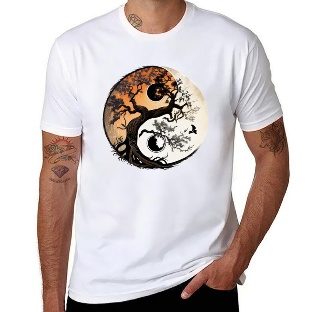Tree Of Life Yin Yang Tshirt Plus Size Solid Color Tshirt