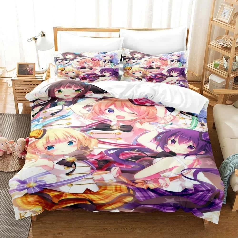 3D Print Anime Is the Order a Rabbit Bedding Set Single Twin Full Queen King Size Bed Set Adult Kid Bedroom Duvet Cover Sets