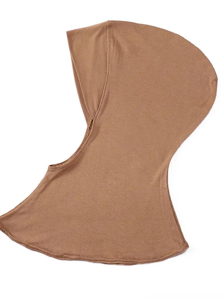 21Colors Soft Modal Elastic Basic Inner Turban Cap Muslim Women Solid Color Wrap Hijab Hats Wear Directly Headscarf Underscarf