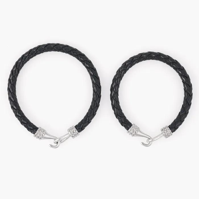 Martin Hook Black Leather Bracelet (C2403AC1194_BK)
