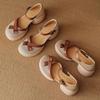 Fashion Retro Style Hollow Toe Breathable Thick Heel Sandals for Women's Summer 2025 New Fashion Bows Designed Elegant Comfortable Pumps