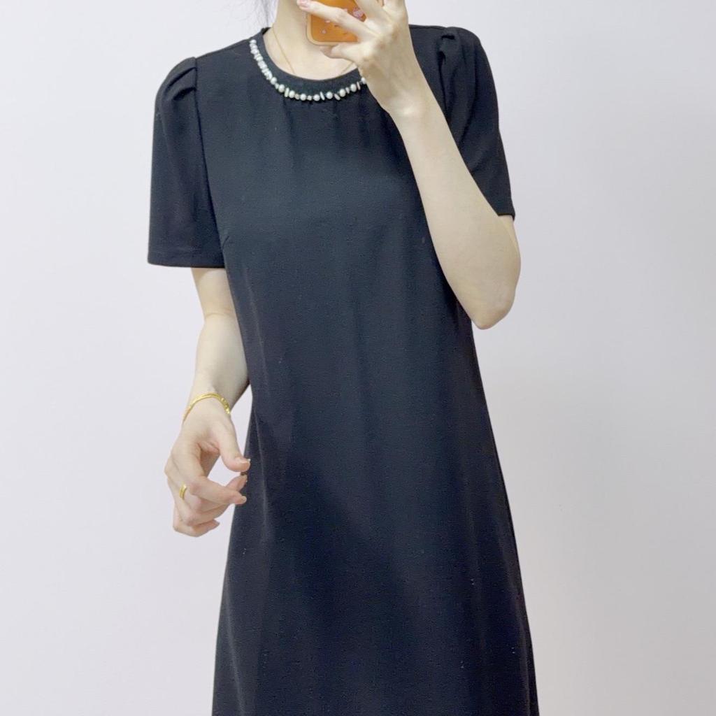 2026 Early Summer Fashion Patchwork Midi Dress - Slimming, Short Sleeve