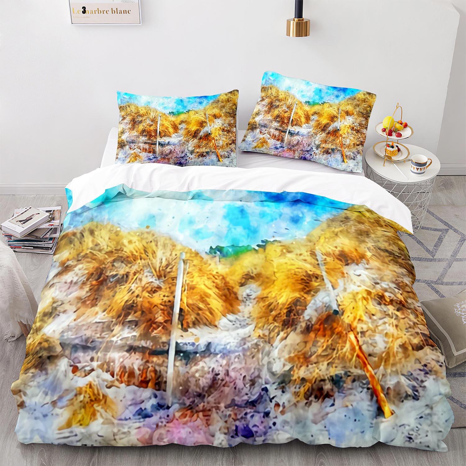 

Digital Printing Three-Piece Set Color Lead Painting Quilt Cover Size Quilt Cover 3D 140*210cm
