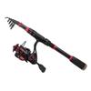 2.1m Telescopic Fishing Rod Carbon Fiber Casting Rod Fishing Reel Combo Set with Fishing Line