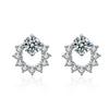 925 Sterling Silver Zircon Round Bead Threaded Stud Earrings Women's Screw Twist-off Stud Earrings Simple and Fashion