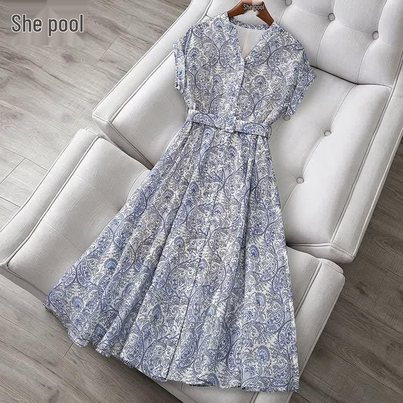SheChi Lyocell Linen Blend Floral Print Midi Dress 2XL