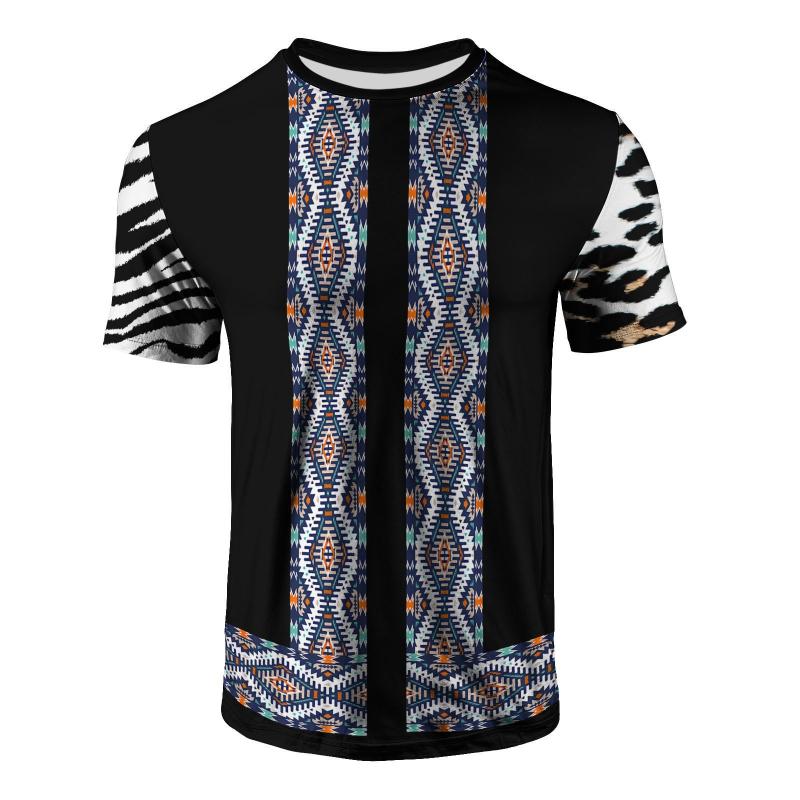 Fashion Men s Crew Neck Short Sleeve 3D Casual Color Printing Casual Short Sleeve Crew Neck T-Shirt XS