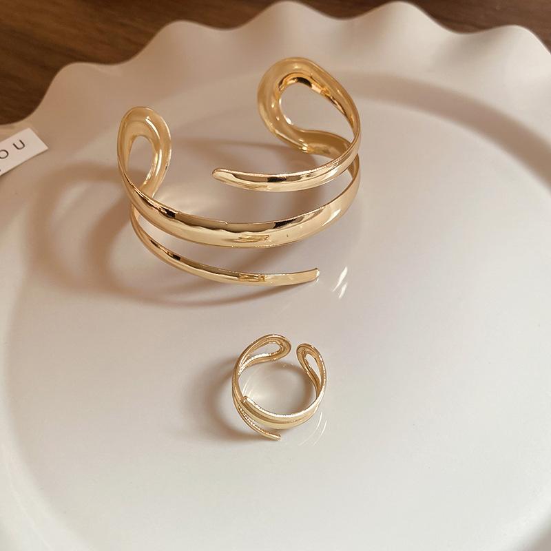 Широкий браслет-кольцо с полым отверстием, темпераментный, европейский и американский, преувеличенный, модный, браслет на руку, женский