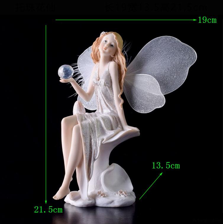 Europe Flower Fairy Beauty Angel Figurines Decoration Resin Home Crafts Desktop Cute Ornament Birthday Wedding Gift Accessories