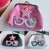 Creative Glasses Hello Kitty Coin Bag Y2K  Cat Wallet Lovely Hello Kitty Money Change Pouch Earphone Key Storage Bag