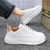 White Men Skateboarding Shoes Outdoor Running Sneakers Platform Casual Shoes Breathable Mens Sports Shoes Light Walking Shoes