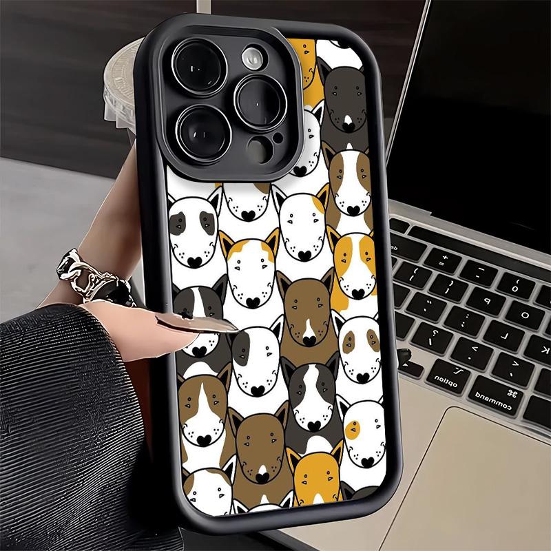 Phone Case for iPhone 17 Air 16E 15 16 Pro Max Bull Terrier Dog Cute Puppies Cover 14 Plus 13 12 Mini Soft Shell Silicone Fundas