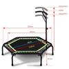 45″ Trampoline Fitness Rebounder With Adjustable Foam Handle Exercise Trampoline For Adults Indoor Garden Workout