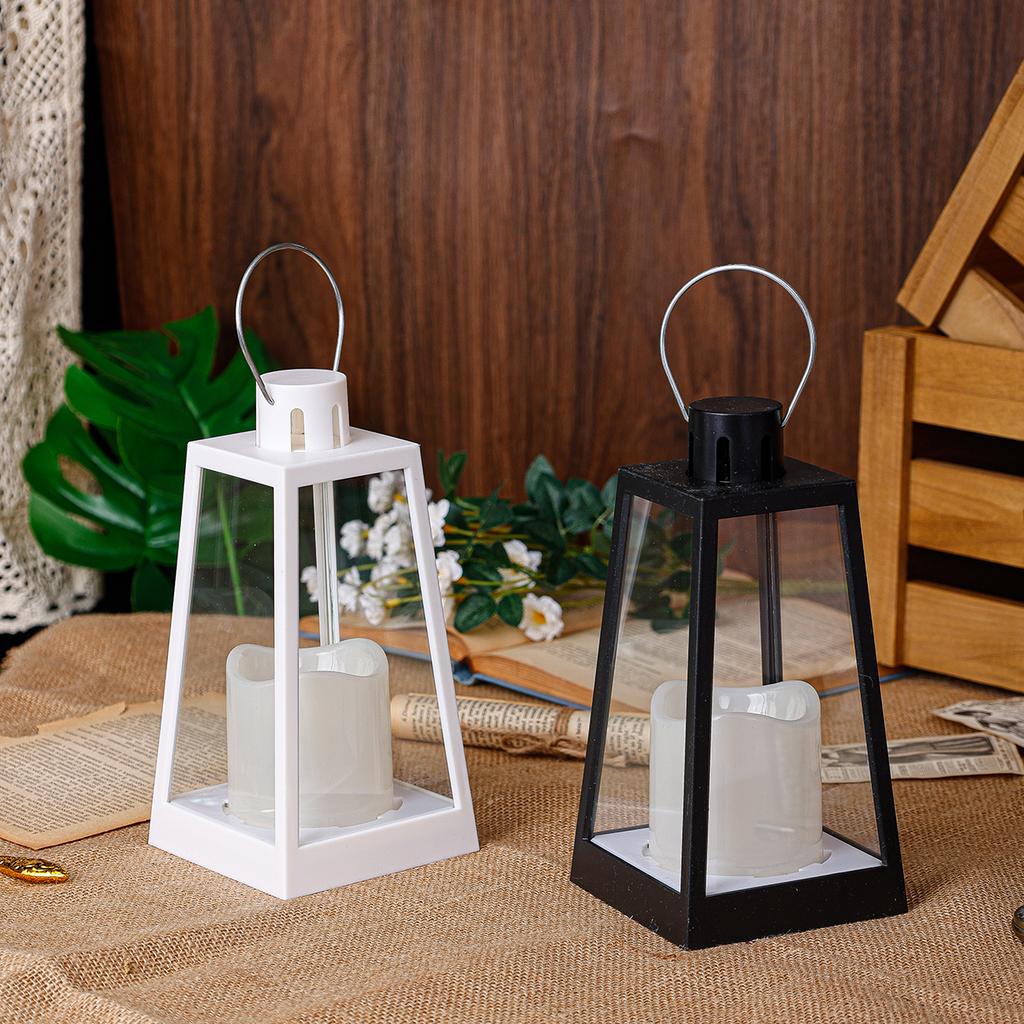 Heißverkaufende trapezförmige große LED-Windlaterne Weihnachtsfeiertag Zuhause Heimdekoration Ornamente LED-Kerze Laterne 11*11*22cm