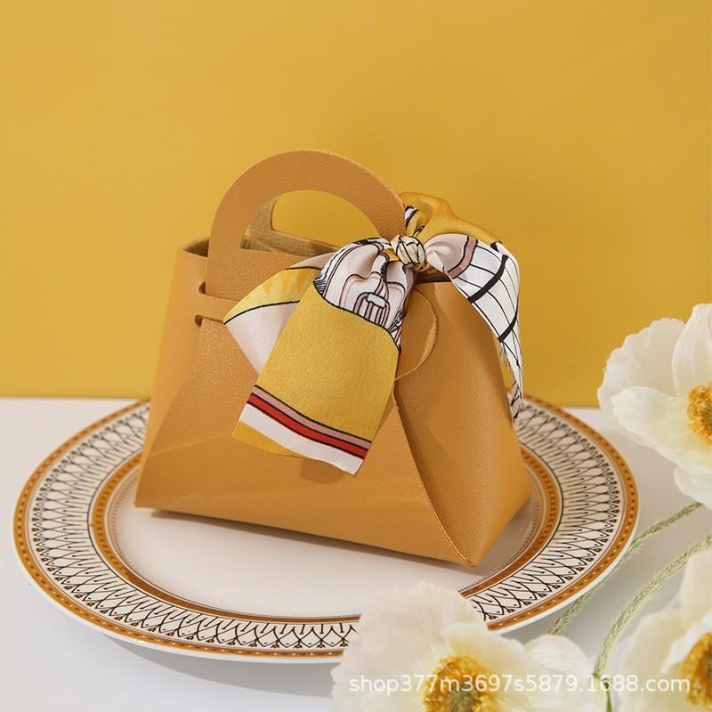 20 Stück Leder Geschenkbeutel Schleife Verpackungsbeutel Hochzeitsgeschenk Verteilungsbeutel Süßigkeiten Verpackungsbox Rosa Mini-Handtasche