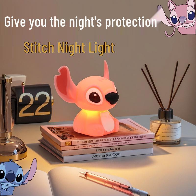 Stitch Cartoon Silicone Night Light - Eye-Friendly Bedside Decor & Birthday Gift