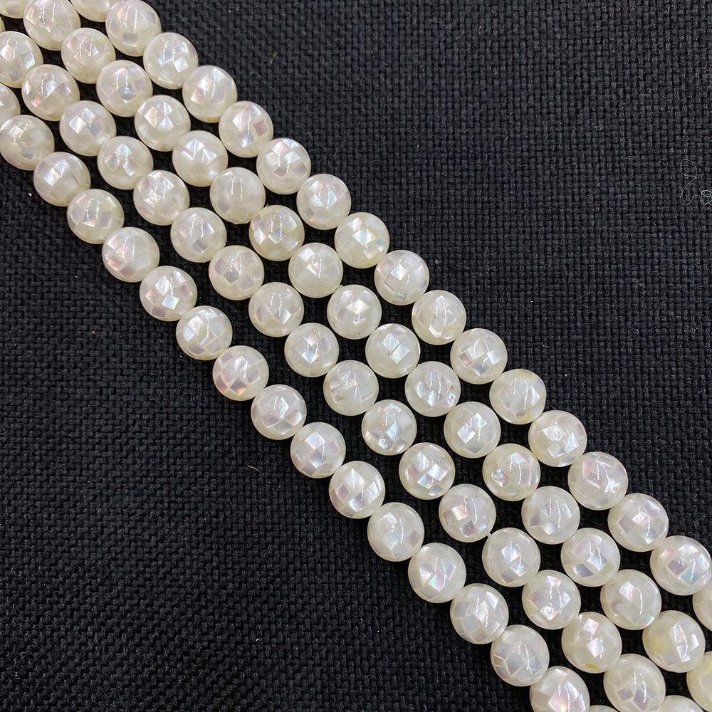 High-Luster Round Sea Shell Beads 8-14mm for DIY Jewelry Necklace Making