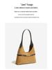 Vintage Suede Hobo Shoulder Bag - Large Capacity, Simple Design for Women
