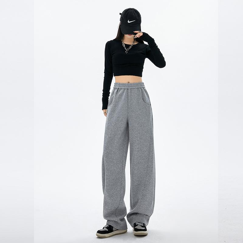 Huamian banana pants women's pants spring and autumn wear casual wide-leg pants drape and thin women's straight sweatpants