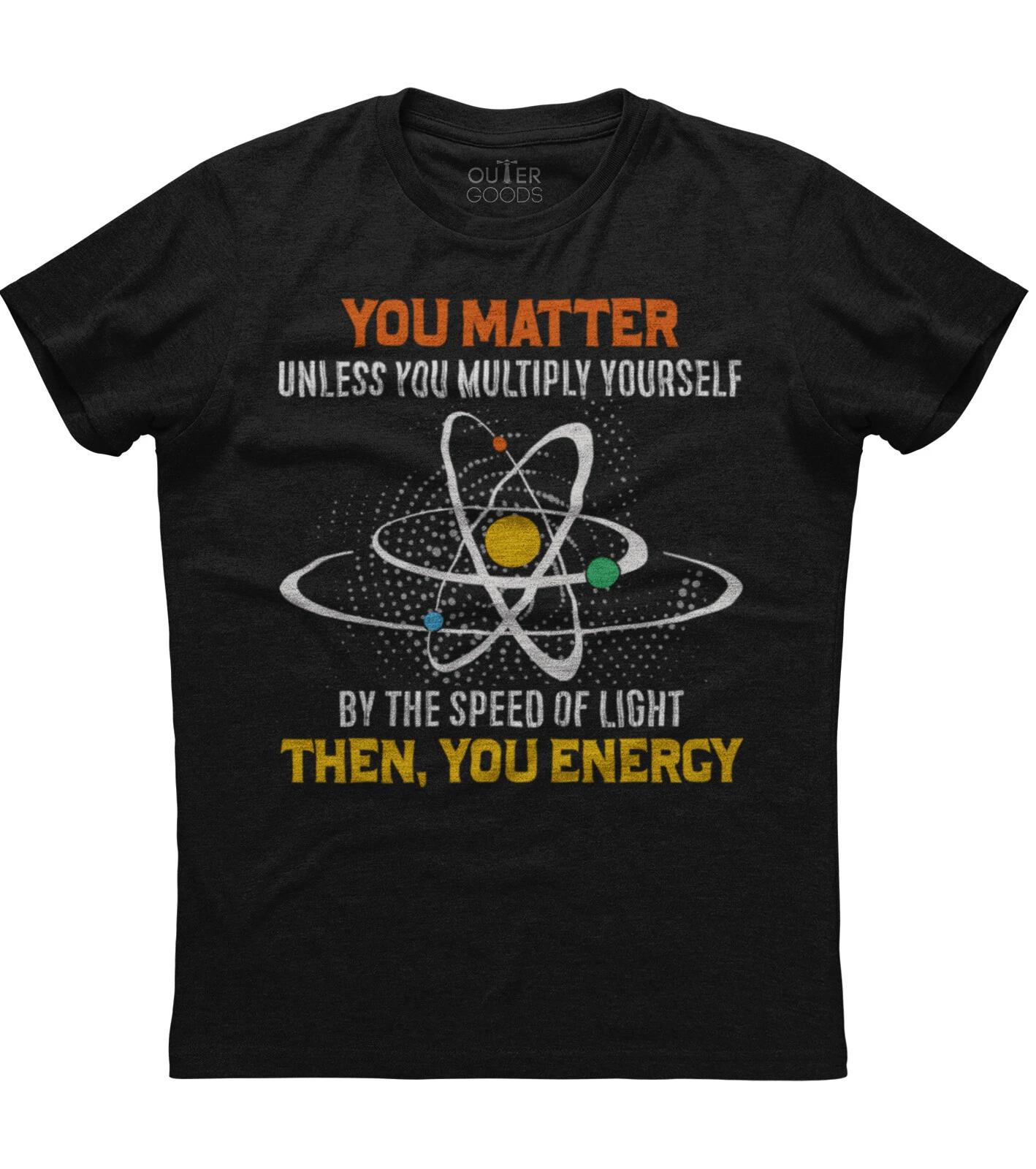 You Matter You Energy Distressed Physics Mens Short Sleeve Cotton Black T-shirt 4XL
