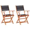 Day and Night - Day and Night Folding Garden Chairs 2 Pcs Eucalyptus Wood Textilene Black