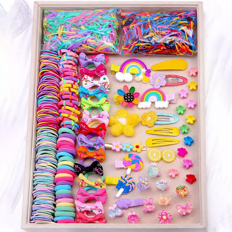 Children's Hair Accessories Gift Set: Hair Clips, Hairpins, Baby Ties, and Princess Hair Ropes