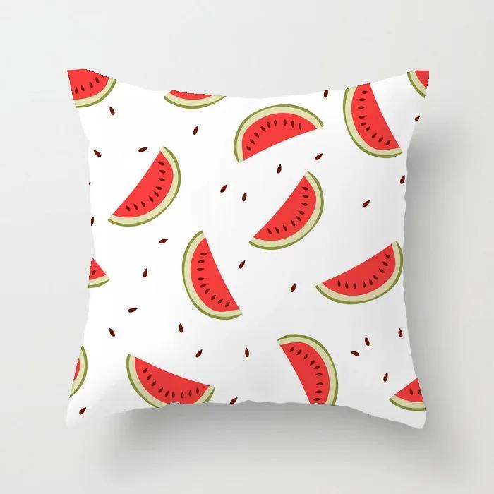 

Fresh Summer Fruit Pineapple Watermelon Print Pillow Cover Office Chair Cushion Cover Fashionable Luxury Home Decoration 30x30cm бежевый