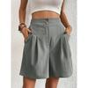 Pocket Solid Color High Waisted Shorts Pocket Pure Color High Waist Button Shorts