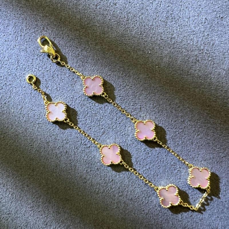 Boutique Vierblättriges Kleeblatt Mini 9mm Sechs Blumen Armband 18k Ins Mode Herren- und Damenarmbänder