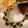 Medieval Vintage Elegant Vintage Emerald Necklace Court Pendant Wave Set With Diamonds Green Gemstone