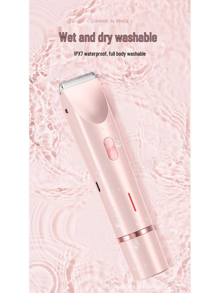 Women's Waterproof Electric Bikini Trimmer & Dual-Head Epilator for Pubic Hair Removal