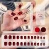 Cat Eye Press-On Nails: Luxurious Nail Art Tips with Stone Glass Beads In Long & Short Whitening Styles