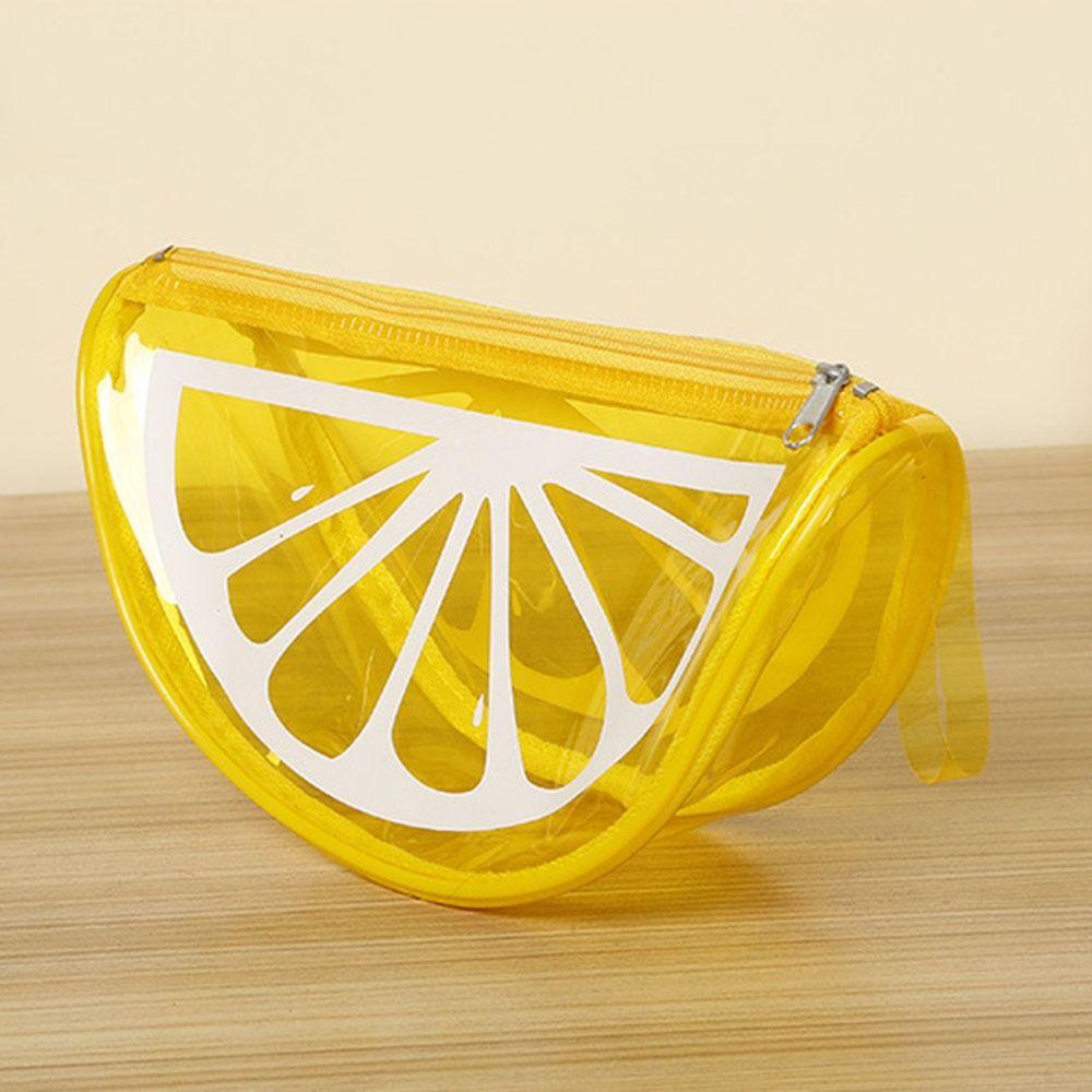 Borsa Cosmetica Impermeabile Limone Trasparente con Cerniera Borsa da Toilette Semplice Astuccio per Trucco Limone Bagno